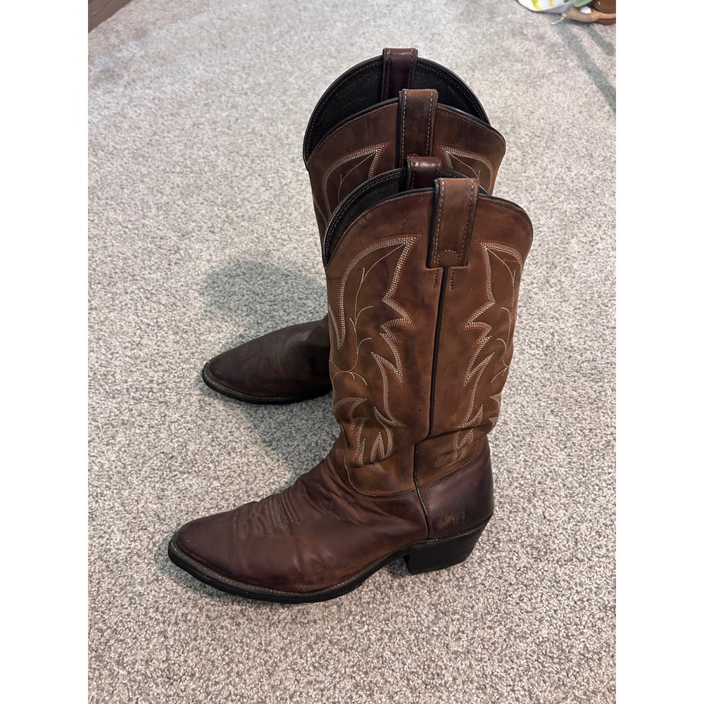 Justin Style 2263 Brown Leather Western Cowboy Boots Mens Size 10 D
